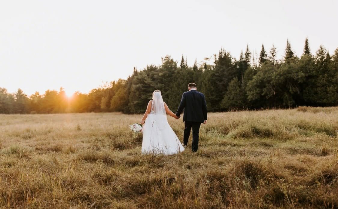 A wedding celebration at Sunset Meadows in Corinna, Maine